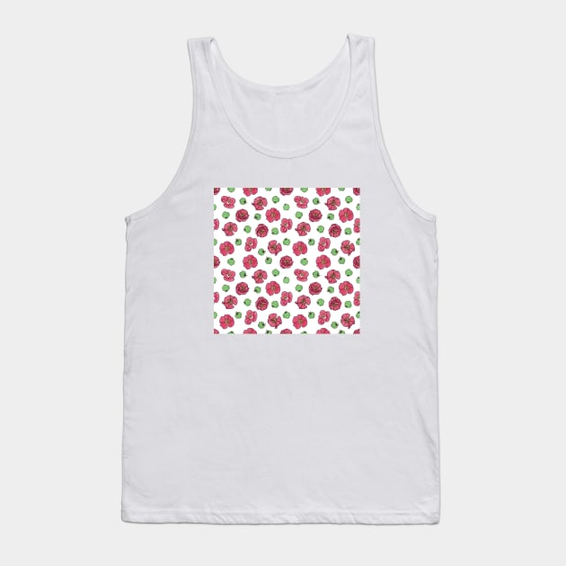 Poppies flowers and seeds pattern - White Tank Top by PrintablesPassions